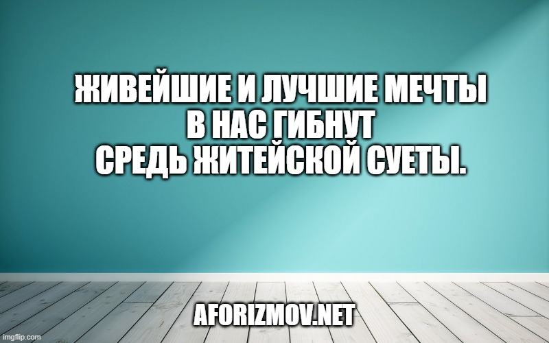 Живейшие и лучшие мечты
В нас гибнут средь житейской суеты.