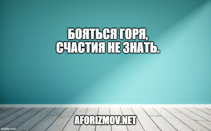Бояться горя, счастия не знать.