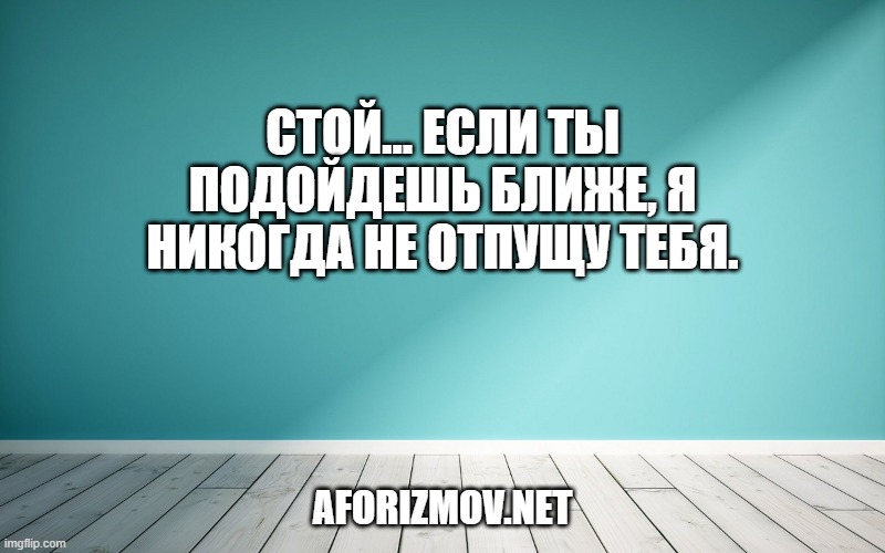 Стой… Если ты подойдешь ближе, я никогда не отпущу тебя.