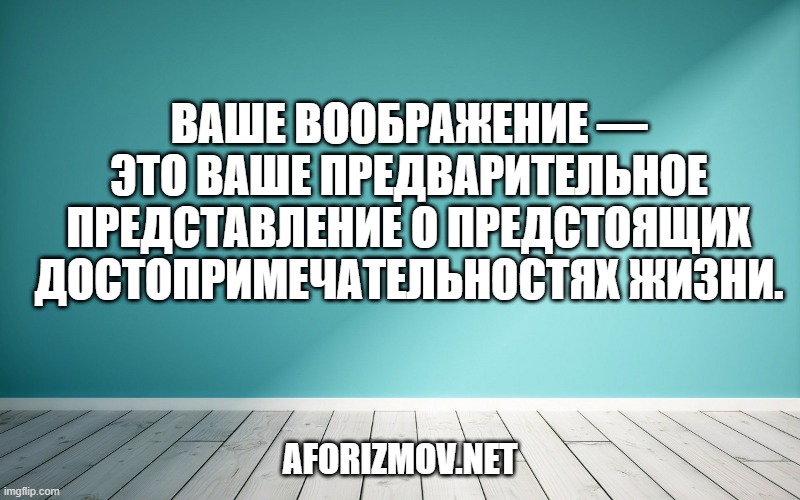 Ваше воображение — это ваше предварительное представление о предстоящих достопримечательностях жизни.