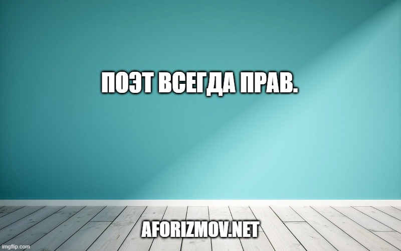 Поэт всегда прав.
