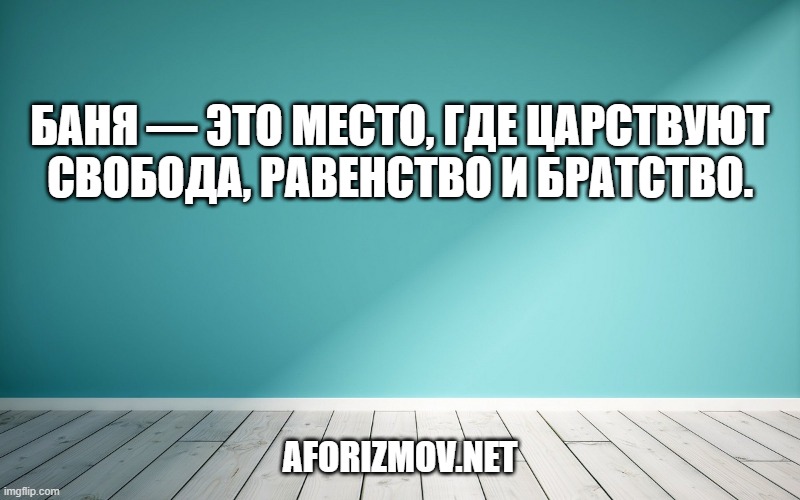 Баня — это место, где царствуют свобода, равенство и братство.