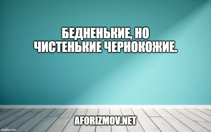 Бедненькие, но чистенькие чернокожие.