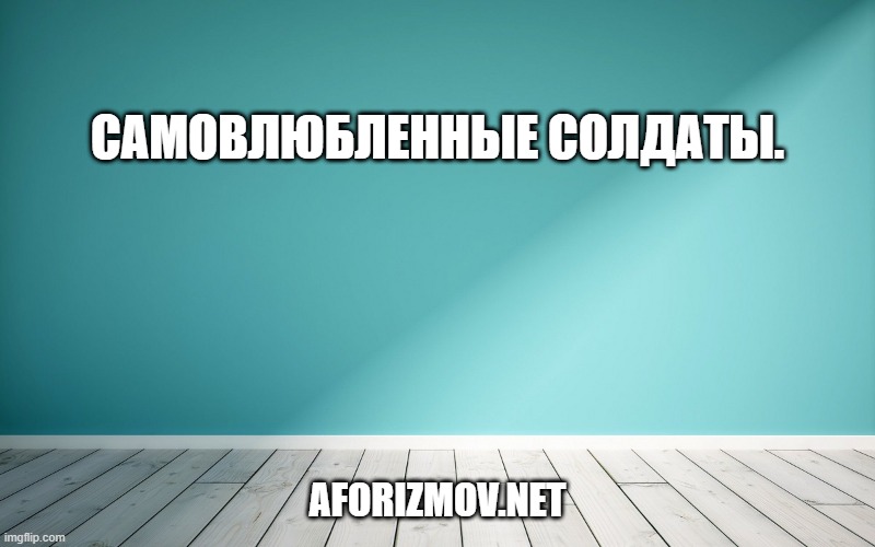 Самовлюбленные солдаты.