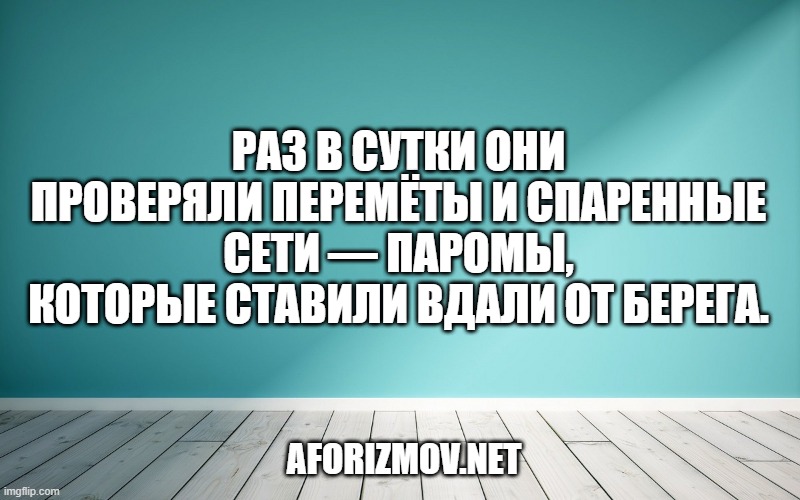 Раз в сутки они проверяли перемёты и спаренные сети — паромы, которые ставили вдали от берега.
