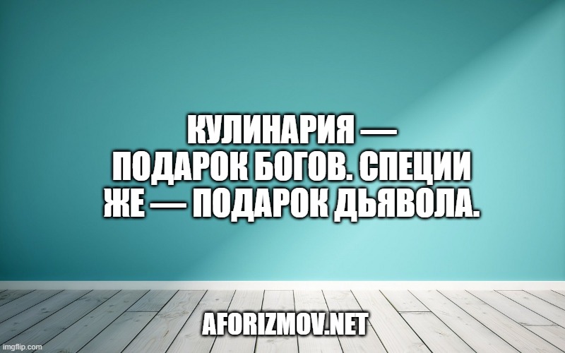 Кулинария — подарок Богов. Специи же — подарок дьявола.