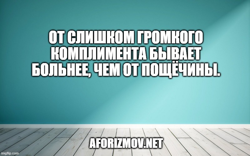 От слишком громкого комплимента бывает больнее, чем от пощёчины.
