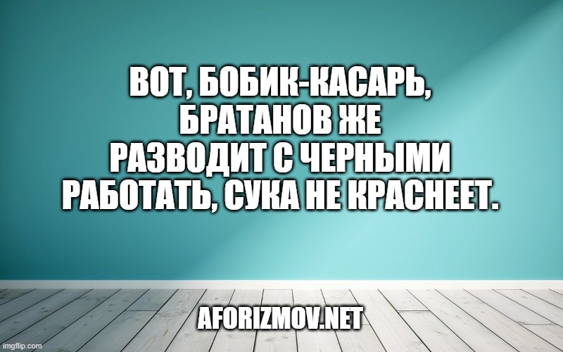 Вот, бобик-касарь, братанов же разводит с черными работать, сука не краснеет.