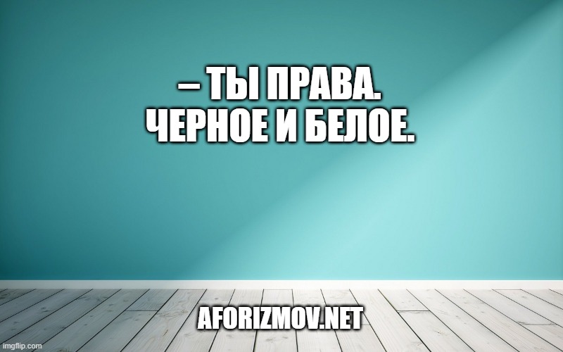 – Ты права. Черное и белое.