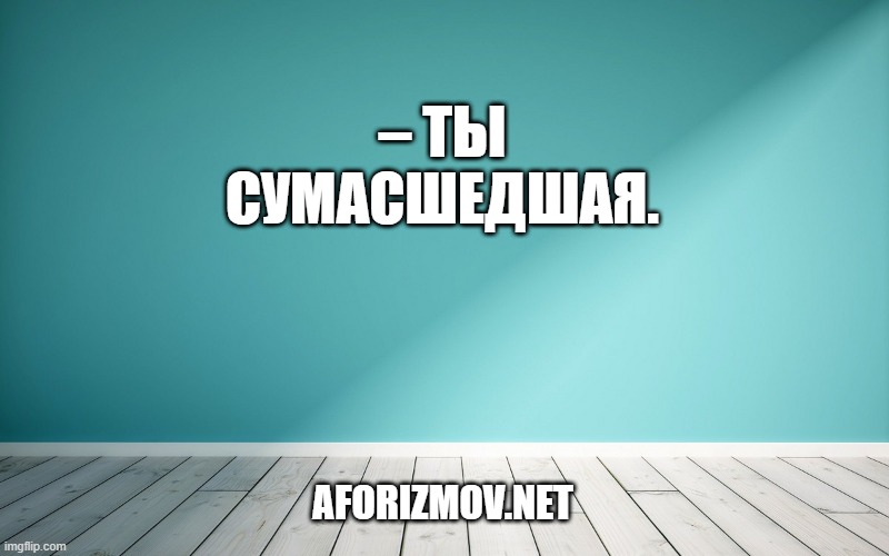 – Ты сумасшедшая.