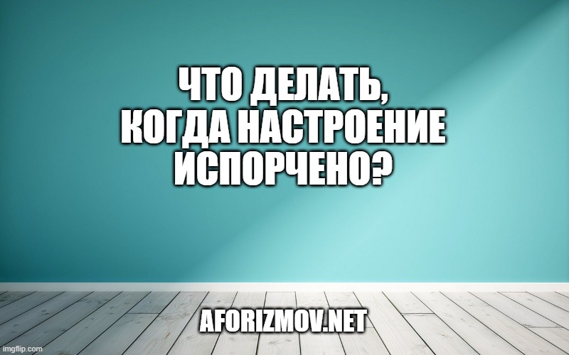 – Без. Что делать, когда настроение испорчено?