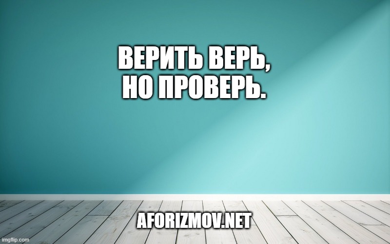 Верить верь, но проверь.