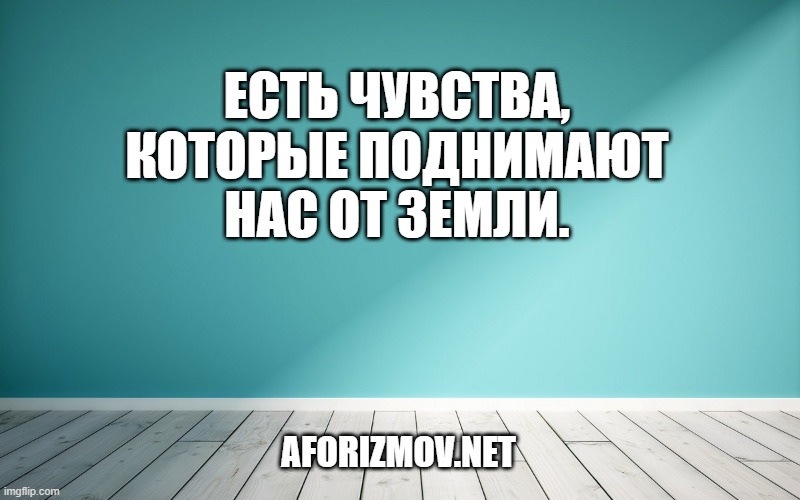 Есть чувства, которые поднимают нас от земли.