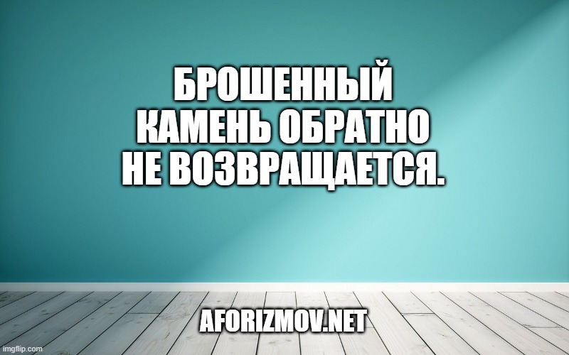 Брошенный камень обратно не возвращается.