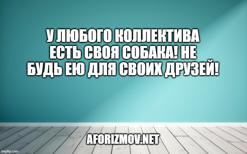 У любого коллектива есть своя собака! Не будь ею для своих друзей!