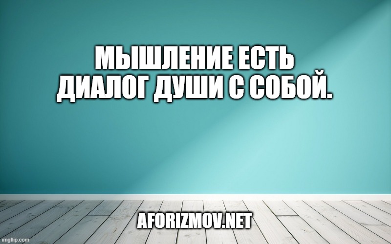 Мышление есть диалог души с собой.