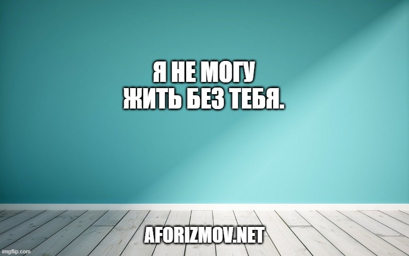 Я не могу жить без тебя.