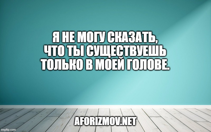 Я не могу сказать, что ты существуешь только в моей голове.