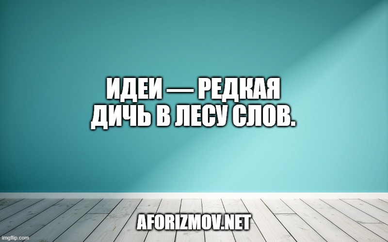 Идеи — редкая дичь в лесу слов.