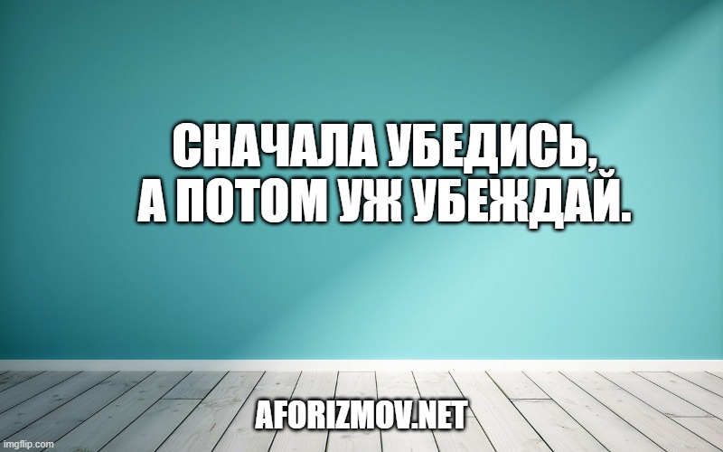 Сначала убедись, а потом уж убеждай.