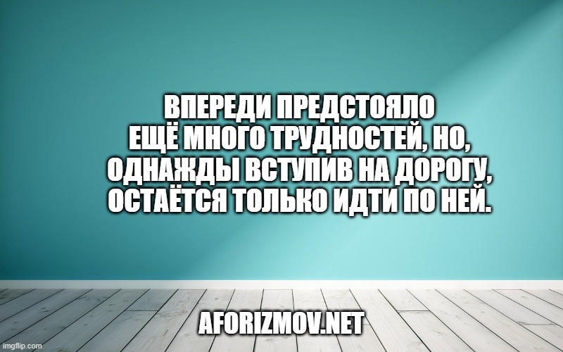 Впереди предстояло ещё много трудностей, но, однажды вступив на дорогу, остаётся только идти по ней.
