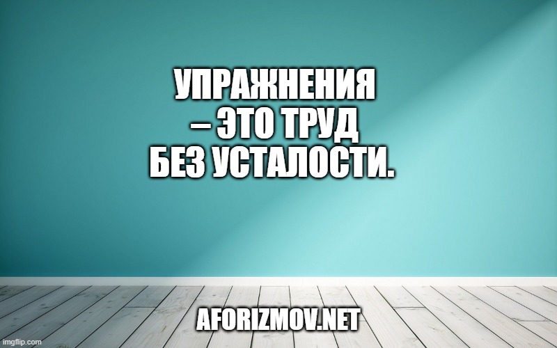 Упражнения – это труд без усталости. 