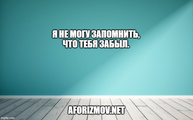Я не могу запомнить, что тебя забыл.
