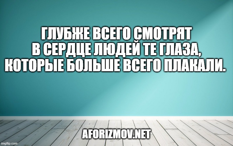 Глубже всего смотрят в сердце людей те глаза, которые больше всего плакали. 