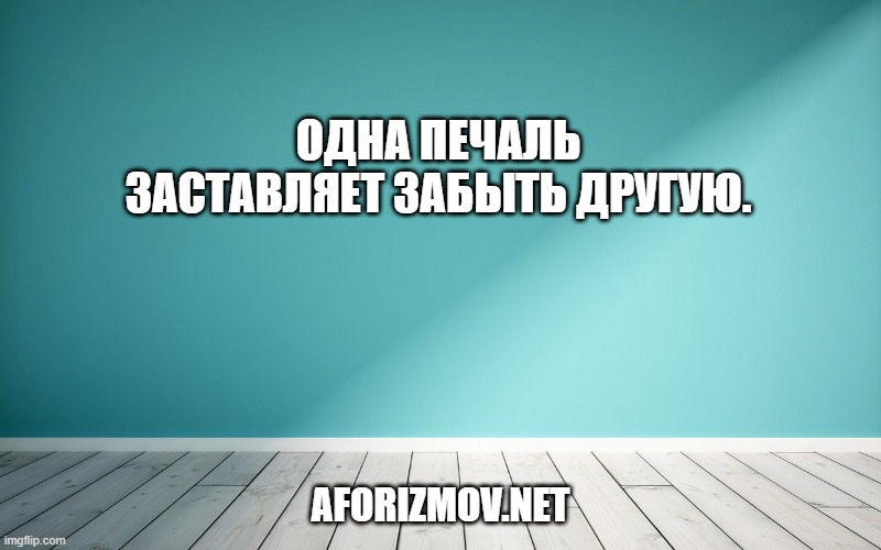 Одна печаль заставляет забыть другую.