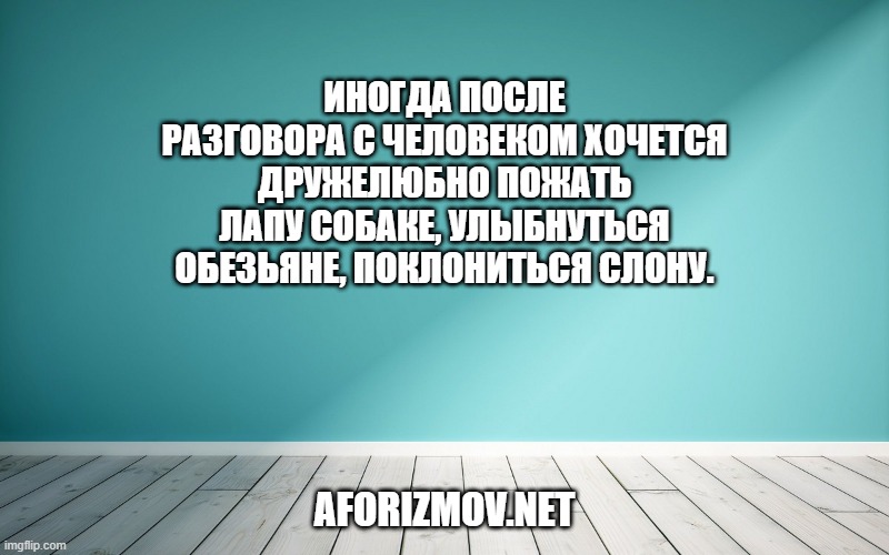 Иногда после разговора с человеком хочется дружелюбно пожать лапу собаке, улыбнуться обезьяне, поклониться слону.