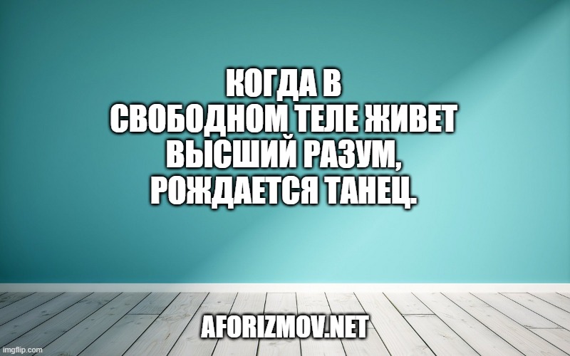 Когда в свободном теле живет высший разум, рождается танец.