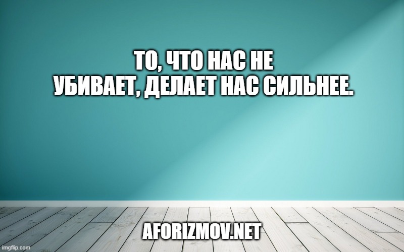 То, что нас не убивает, делает нас сильнее.