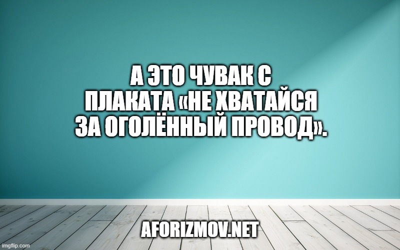 А это чувак с плаката «Не хватайся за оголённый провод».