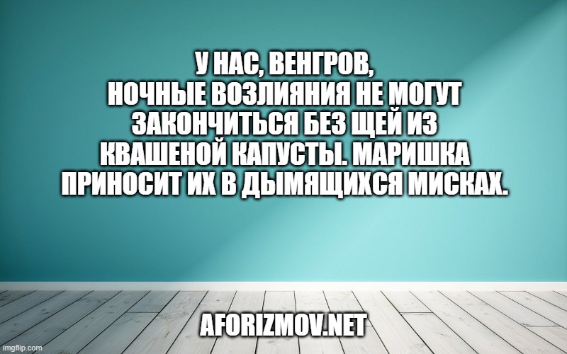 У нас, венгров, ночные возлияния не могут закончиться без щей из квашеной капусты. Маришка приносит их в дымящихся мисках.