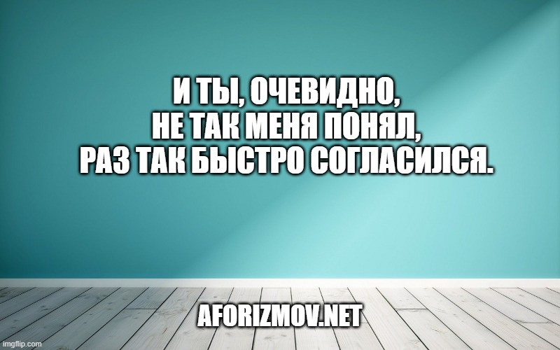И ты, очевидно, не так меня понял, раз так быстро согласился.