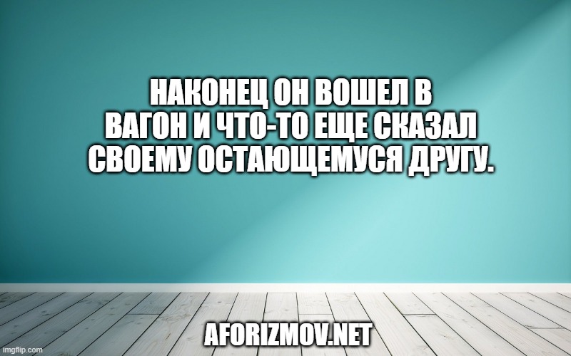 Наконец он вошел в вагон и что-то еще сказал своему остающемуся другу.