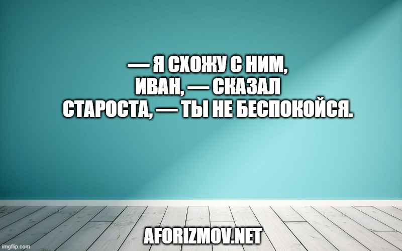 — Я схожу с ним, Иван, — сказал староста, — ты не беспокойся.