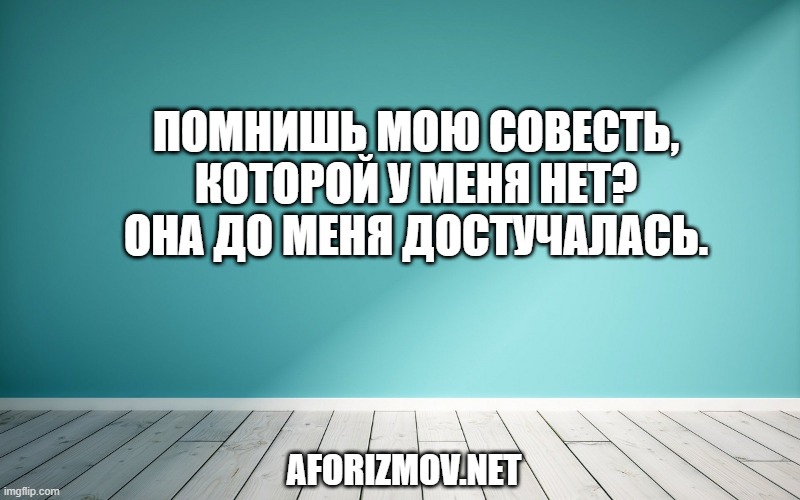 Помнишь мою совесть, которой у меня нет? Она до меня достучалась.