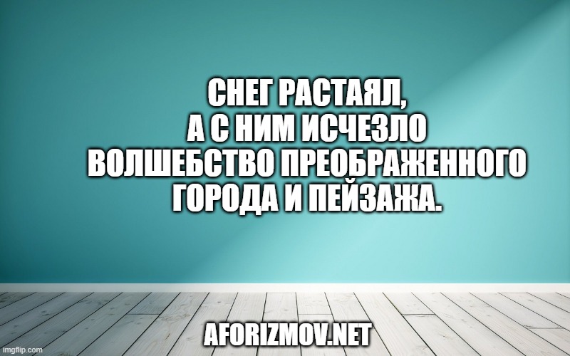 Снег растаял, а с ним исчезло волшебство преображенного города и пейзажа.