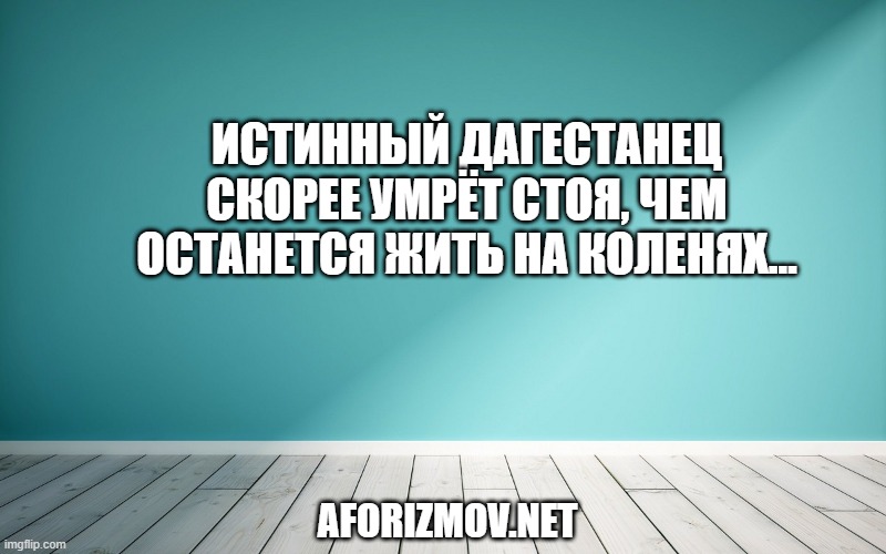 Истинный дагестанец скорее умрёт стоя, чем останется жить на коленях…