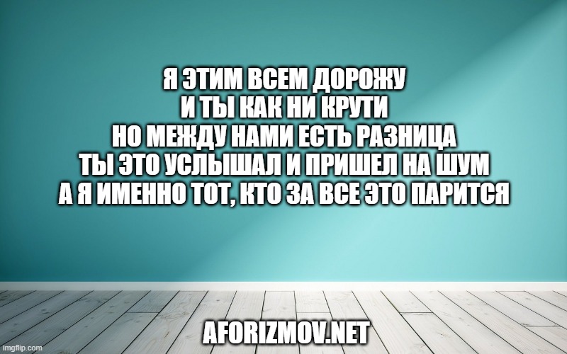 Я этим всем дорожу
И ты как ни крути
Но между нами есть разница
Ты это услышал и пришел на шум
А я именно тот, кто за все это парится