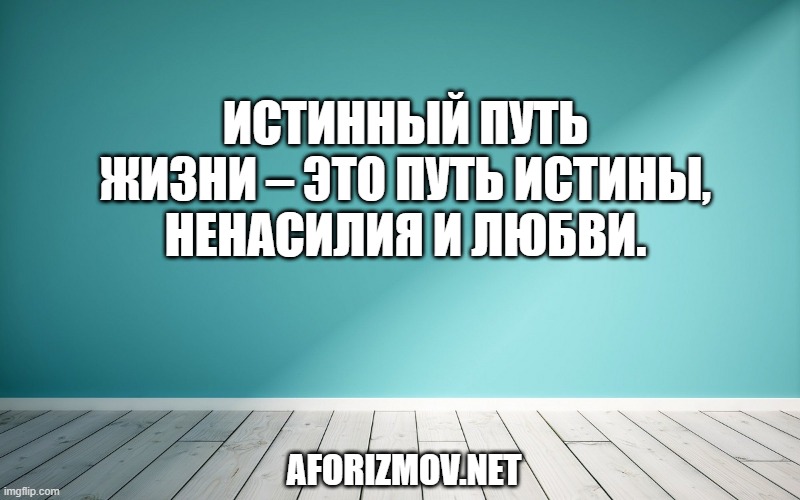 Истинный путь жизни – это путь Истины, Ненасилия и Любви.