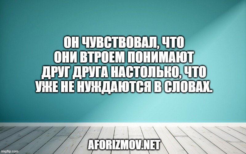 Он чувствовал, что они втроем понимают друг друга настолько, что уже не нуждаются в словах.