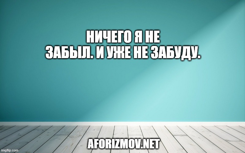 Ничего я не забыл. И уже не забуду.