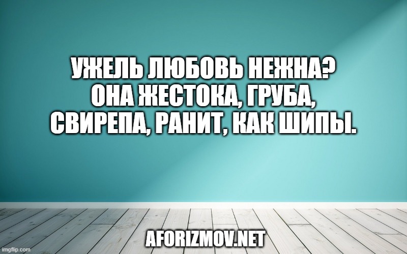 Ужель любовь нежна? Она жестока, Груба, свирепа, ранит, как шипы.