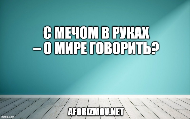 С мечом в руках – о мире говорить?