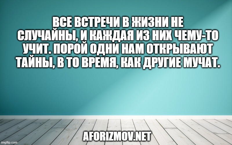 Все встречи в жизни не случайны, И каждая из них чему-то учит. Порой одни нам открывают тайны, В то время, как другие мучат.