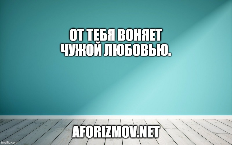 От тебя воняет чужой любовью.
