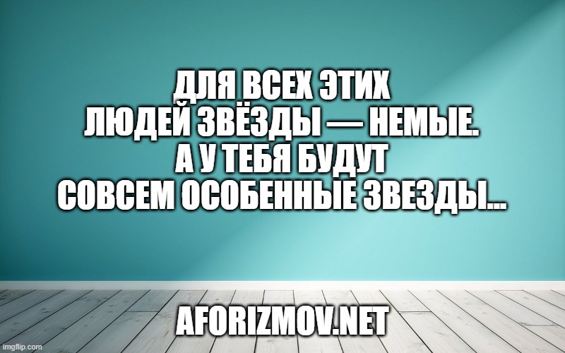 Для всех этих людей звёзды — немые. А у тебя будут совсем особенные звезды...