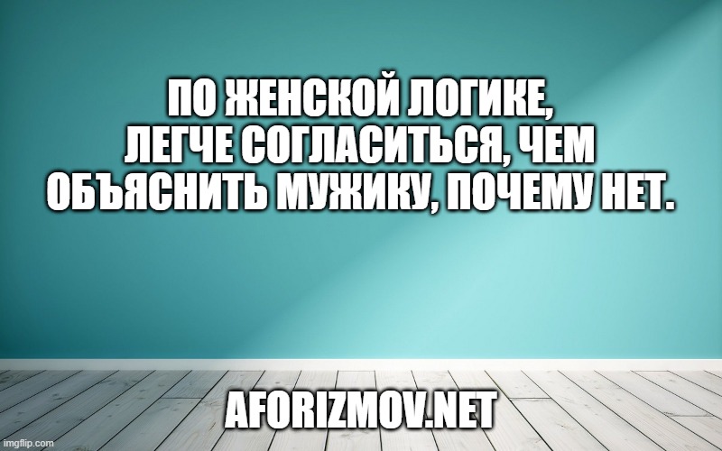 По женской логике, легче согласиться, чем объяснить мужику, почему нет.